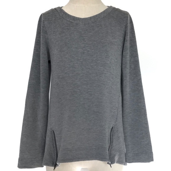 H By Bordeaux Gray Sweater With Front Zippers Size Medium